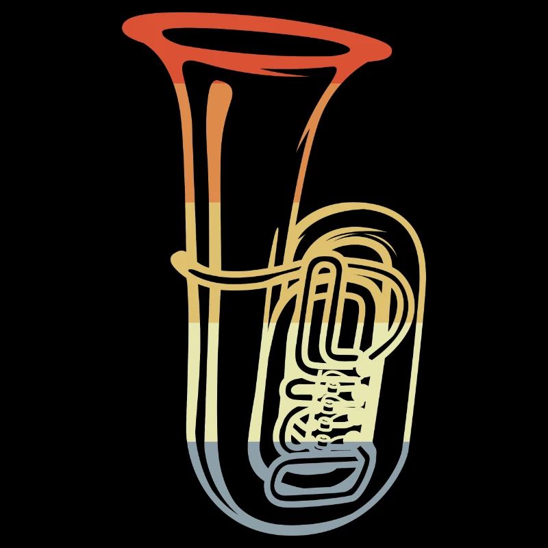 Vintage Tuba Drawing