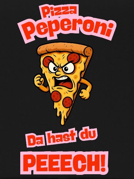 Angry Pepperoni Pizza Cartoon