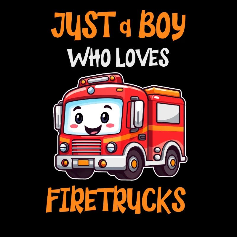Juste un garçon qui aime les camions de pompiers - douce brigade de pompiers