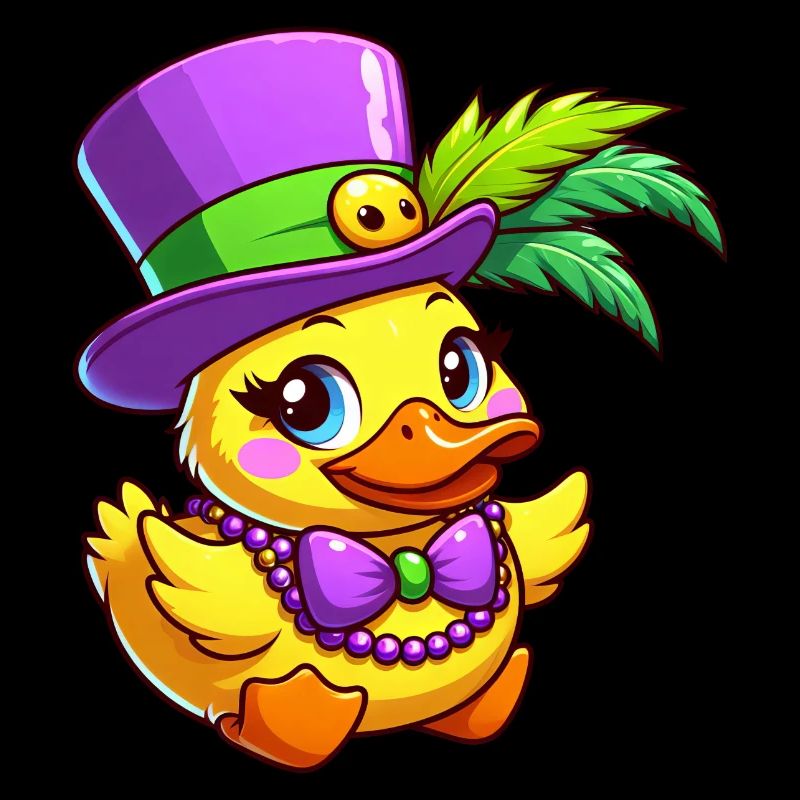 Mardi Gras canard bande dessinée coiffe de plumes