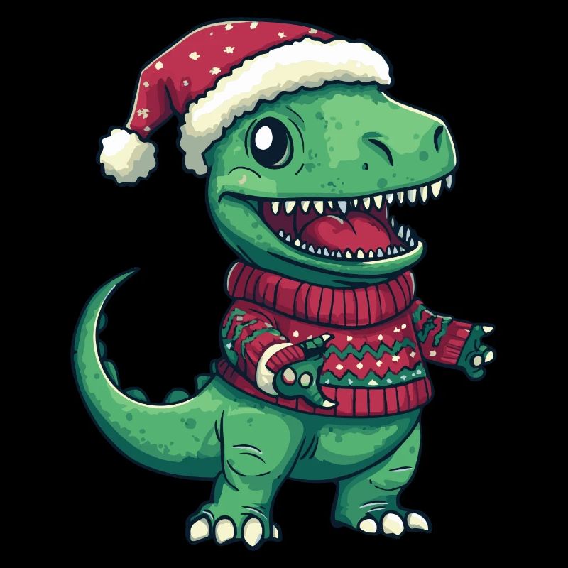 Dinosaur T-Rex Christmas Comic
