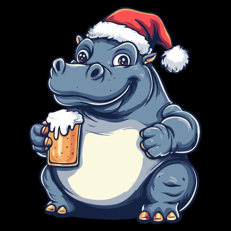 Nilpferd Bier Xmas Weihnachten