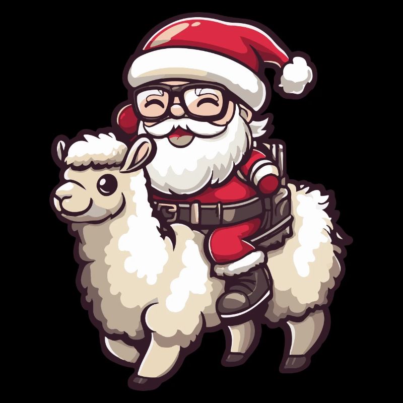 Alpaka Llama Weihnachtsmann