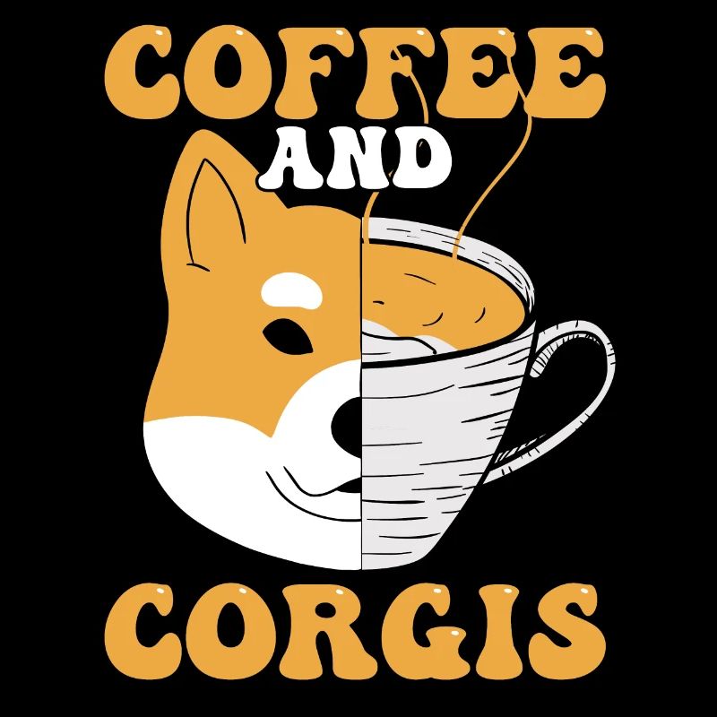 Corgi Hund & Kaffee
