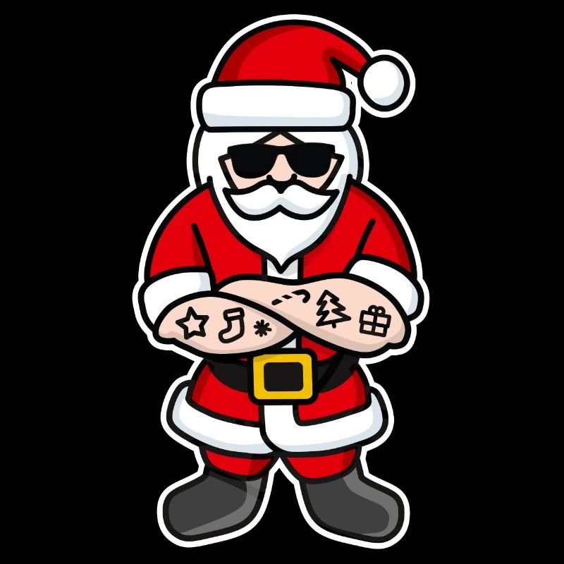Cool Hipster Rocker Weihnachten Weihnachtsmann