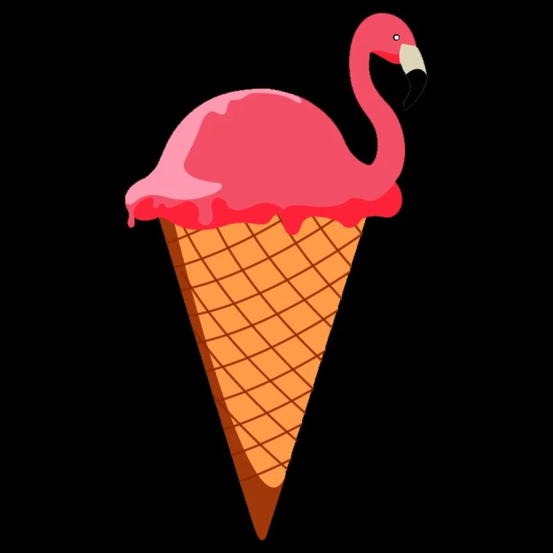 Ice Eiscreme Waffeleis Eiskugel Flamingo Eis