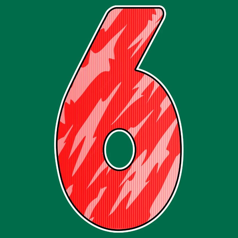 Number 6 Pattern Red