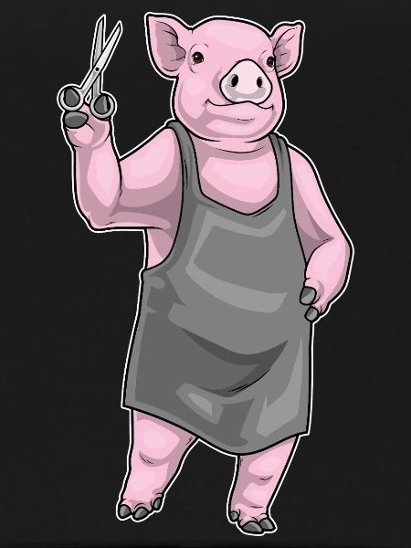 Schwein Friseur Schere