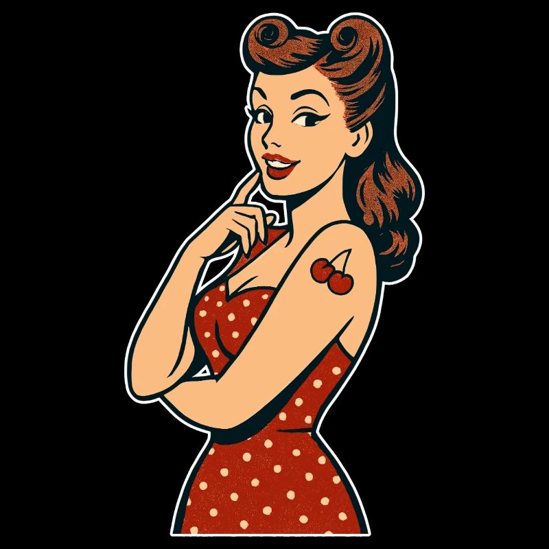 Rockabilly Pin-Up Victory Rolls Retro Gift