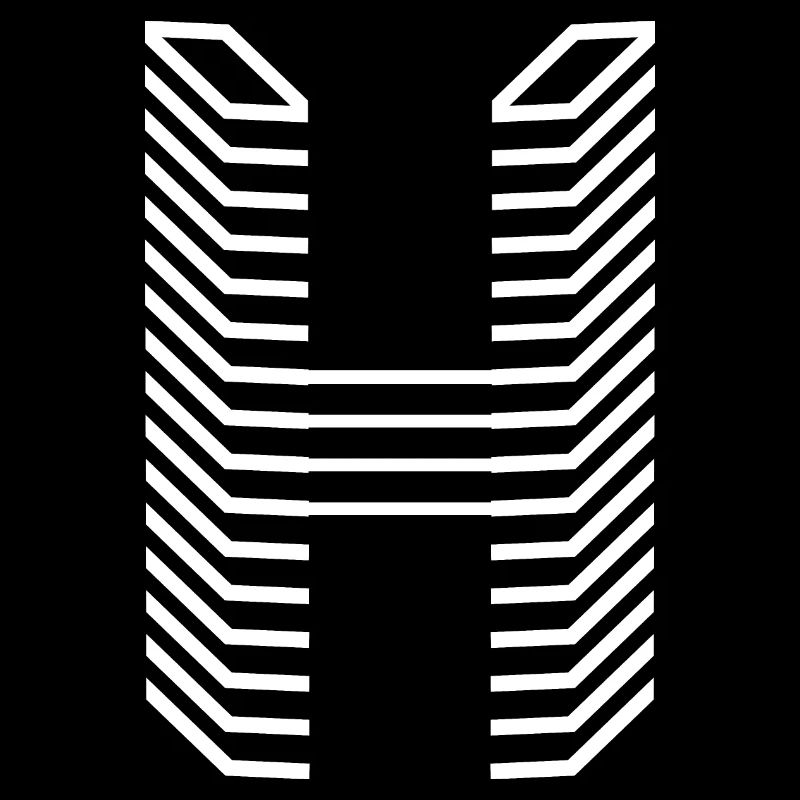 Einzigartiger Buchstabe H Logo Design "Weiß"