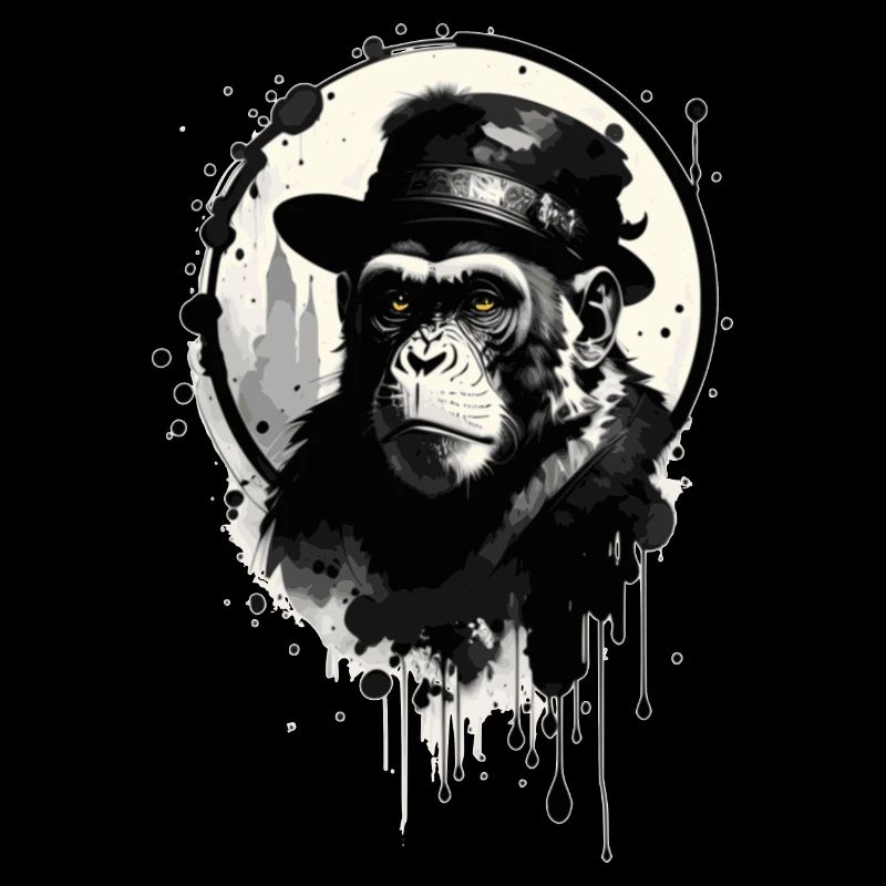 Singe avec chapeau