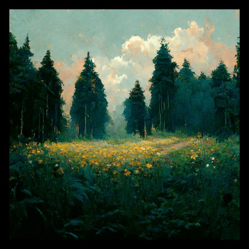 Coucher de soleil dans la forêt