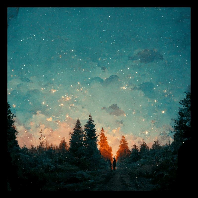 Coucher de soleil dans la forêt