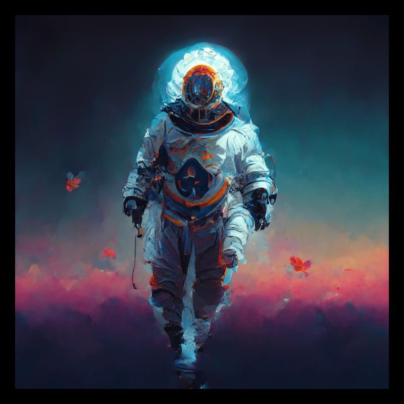 Peinture astrale d’astronaute