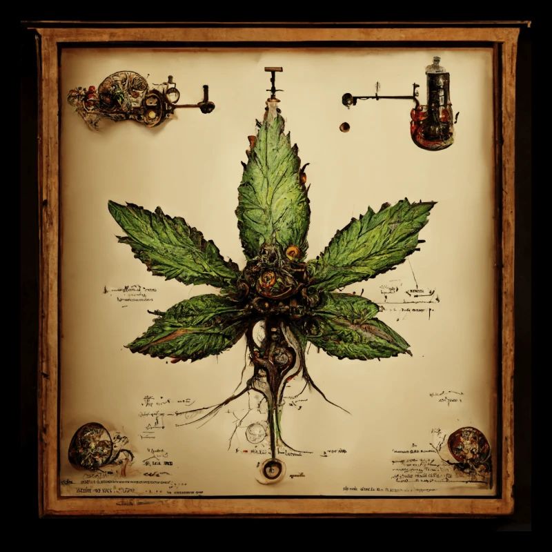 Cannabis Leaf Leonard Da Vinci Slketch