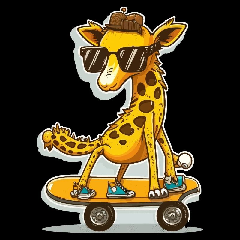 Girafe de skateboard