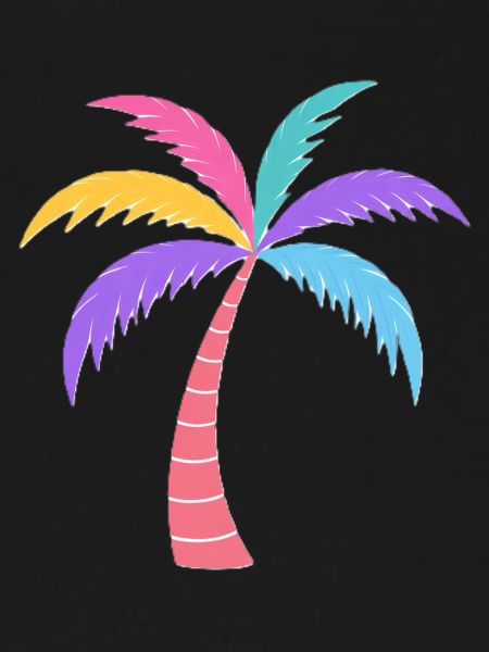 Bunte Palme Regenbogenfarben