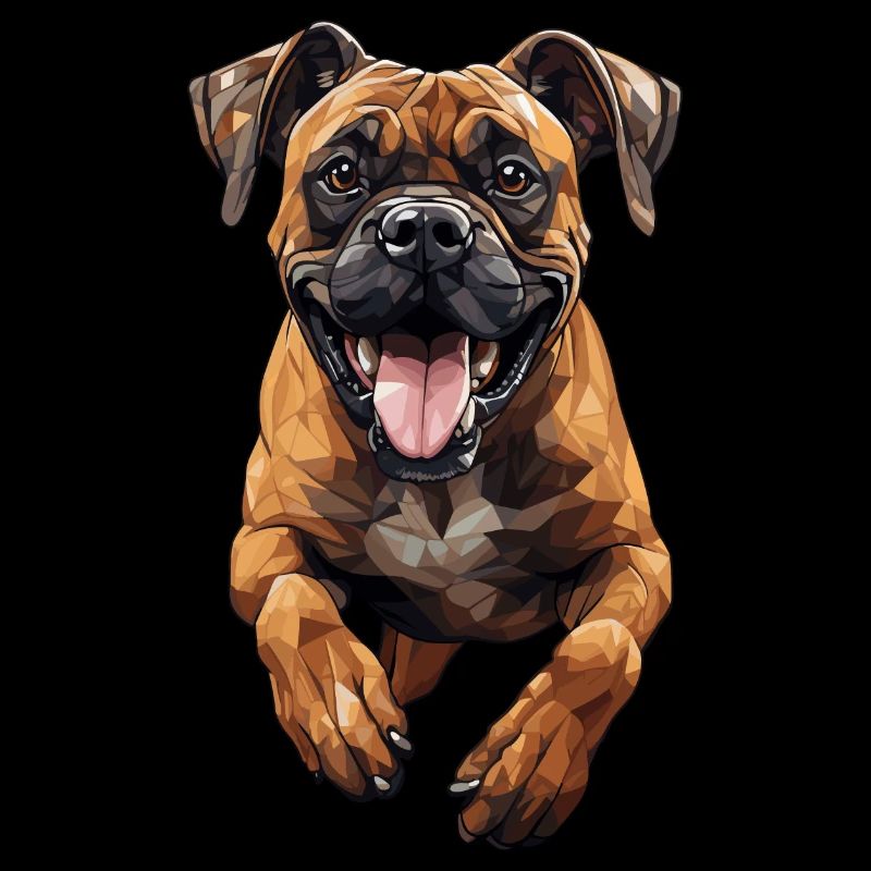 Boxer im Sprung Polygon Design