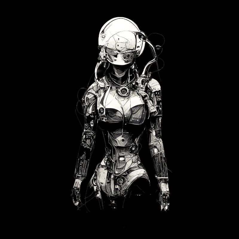 technical drawing cyborg