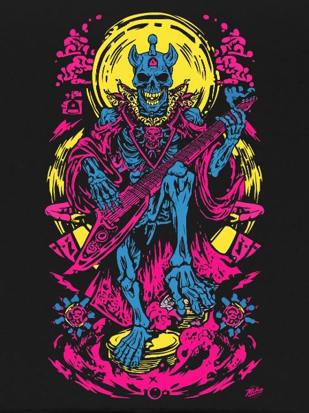Neon Skeleton Guitarist
