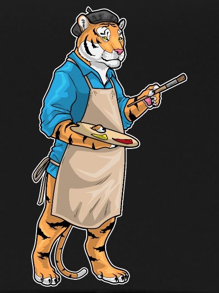 Tiger Painter Brush Painting