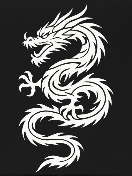Tribal Dragon Silhouette