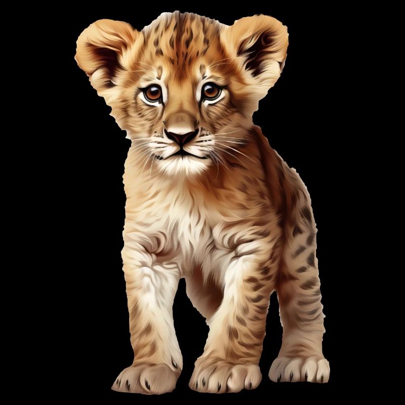 Young Lion - Loving lion cub design