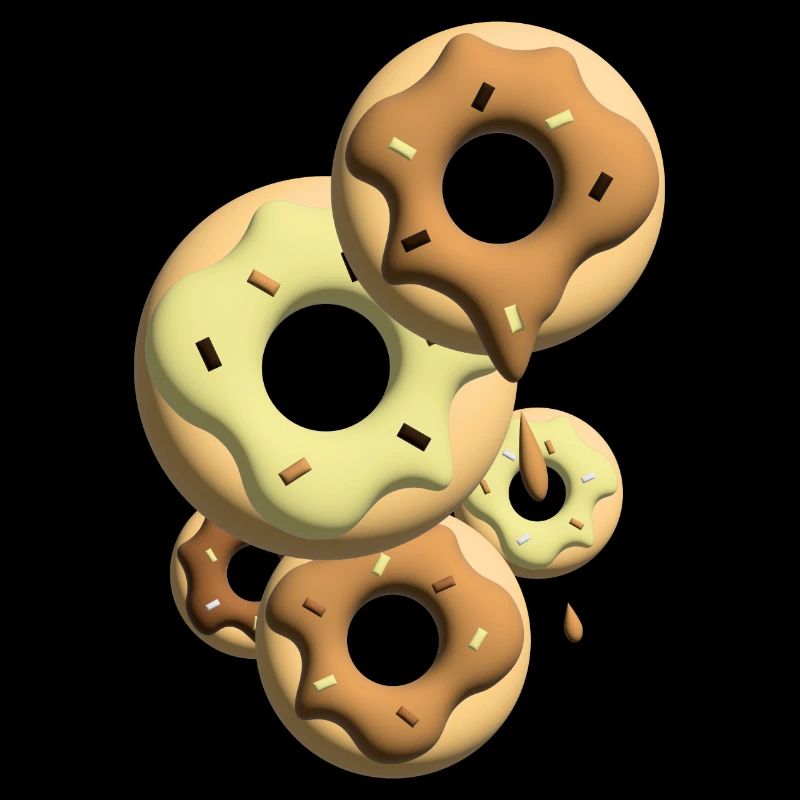 Fünf Leckere Donuts.