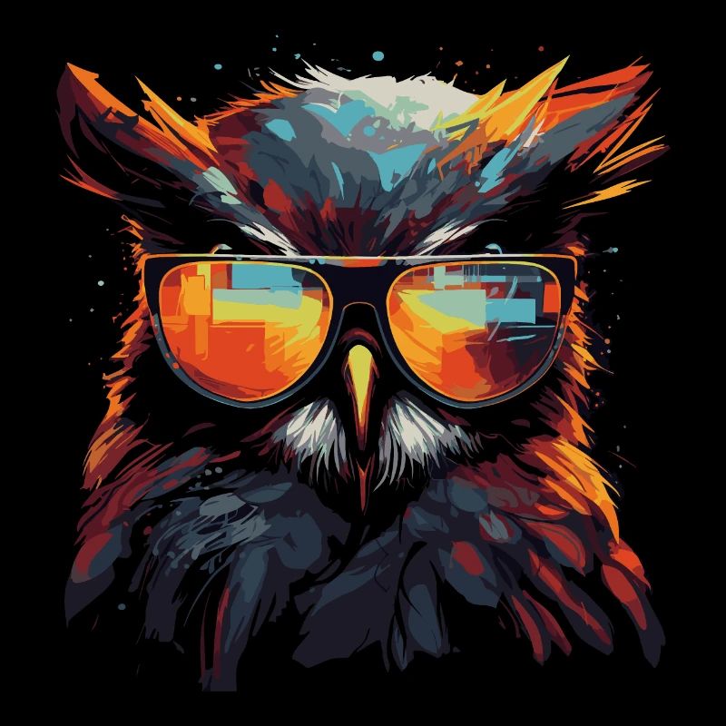 Lustige Eule mit Brille