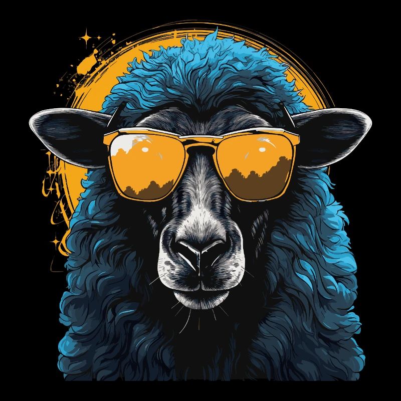 Cool sheep with sunglasses
