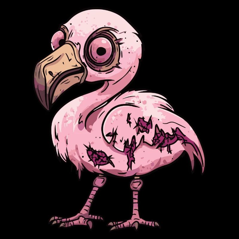 Flamingo Halloween Comic Lustig