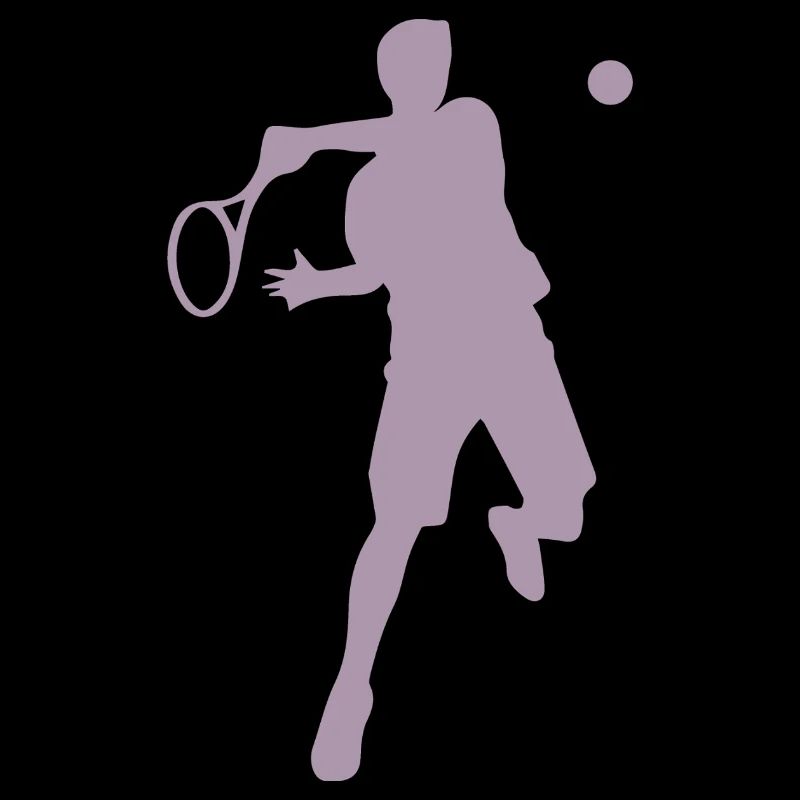 Tennis Player Backhand Silhouette Minimalist