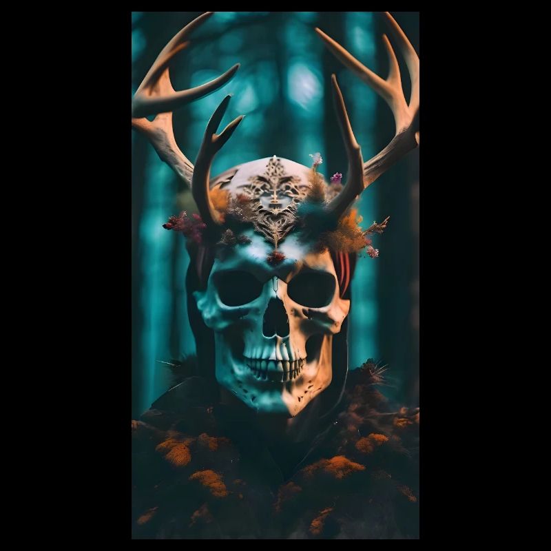 Slavic ghost, Slavic, Skull with antlers