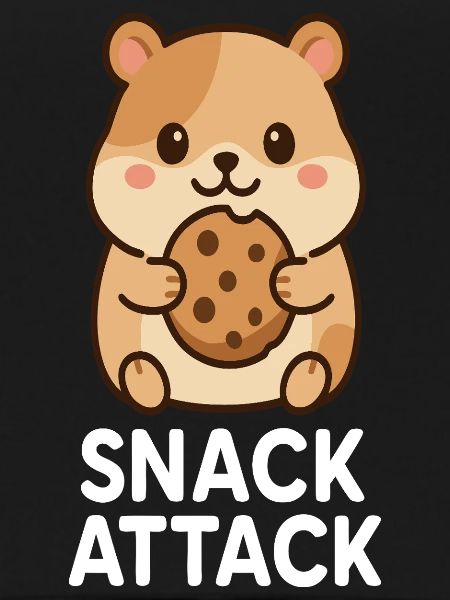 Cuddly hamster with cookie motif