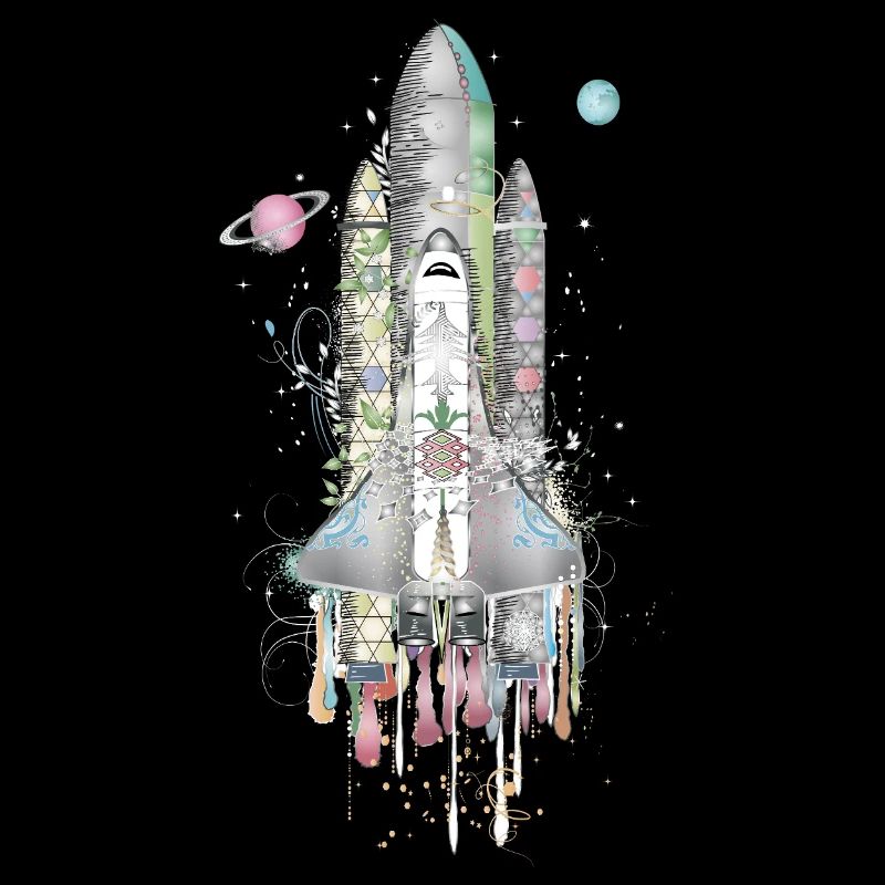 Fantasievolles Space Shuttle - kunstvoll gestaltet