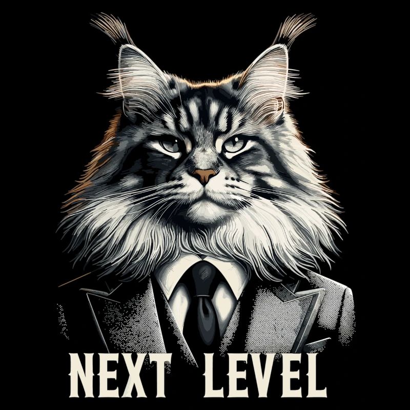 Maine Coon Katze Next Level Anzug Erfolg Geschenk