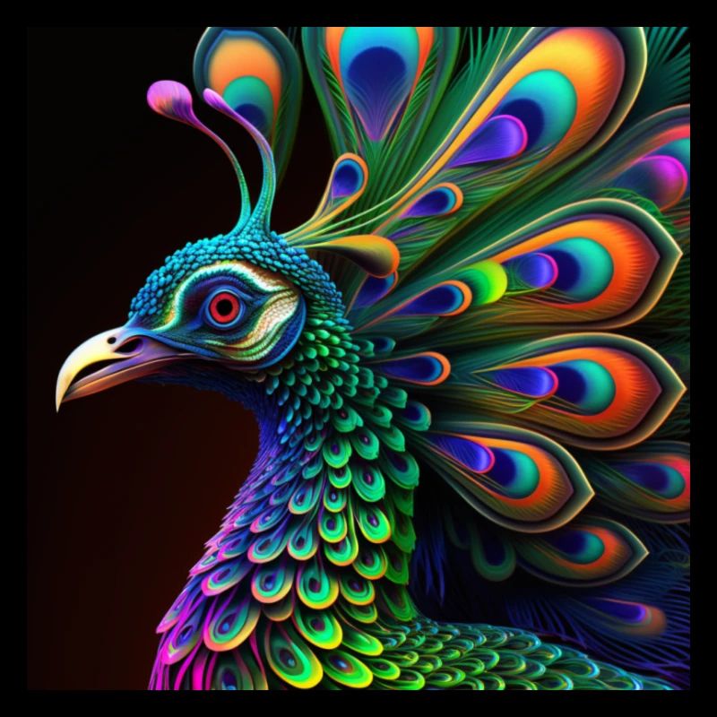 Colored peacock, unique design