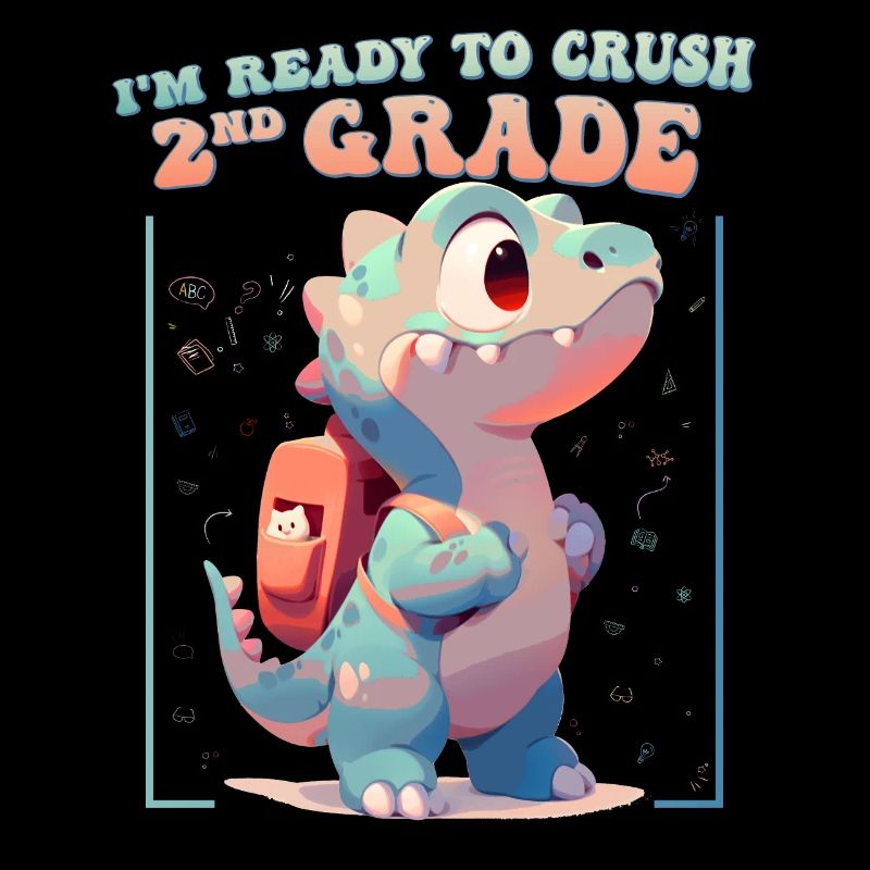 I'm Ready To Crush 2nd Grade Cute Dinosaur Kids
