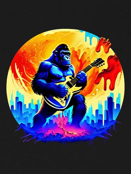 Gorilla plays guitar