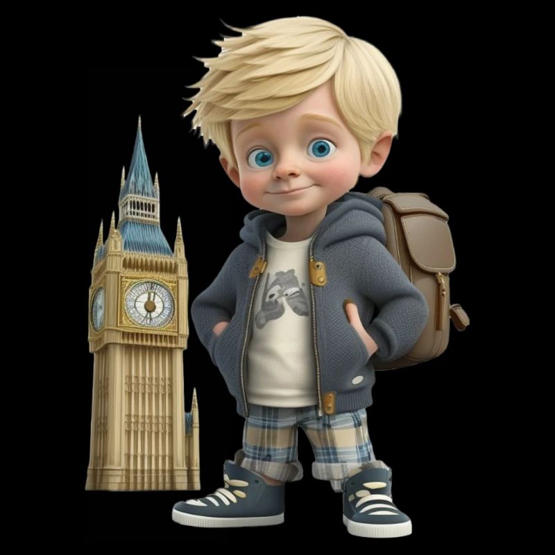 Garçon Souriant - BIG BEN - Souvenir de Londres