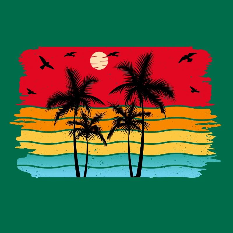 Sunset beach summer gift beach retro