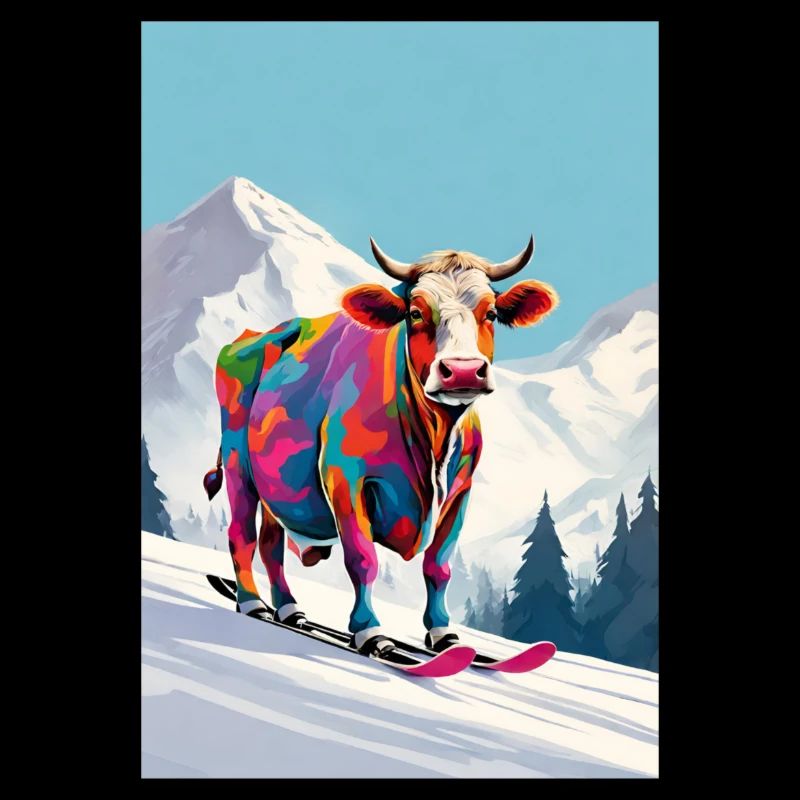 Vache sur les skis