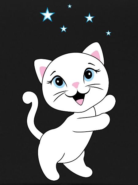 Kitten catches stars