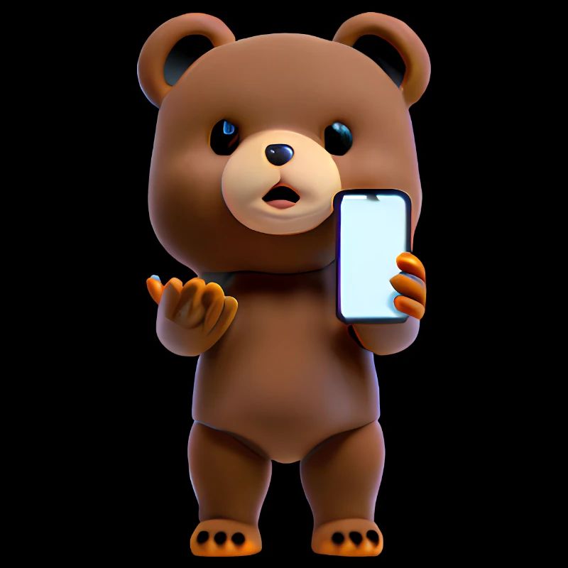Bär mit Smartphone