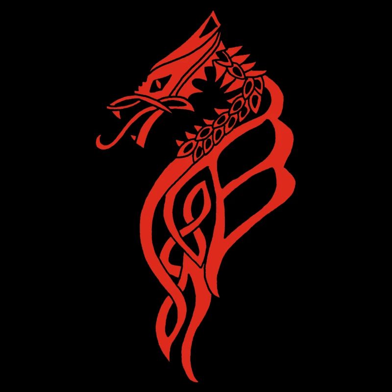Great red Celtic dragon
