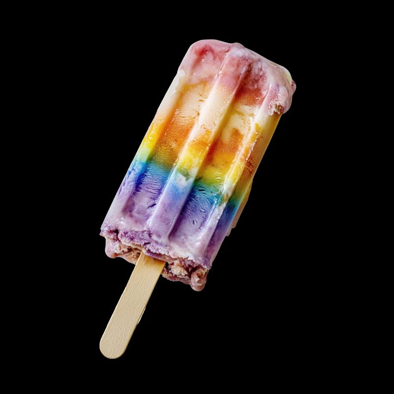Eis am Stil Regenbogen
