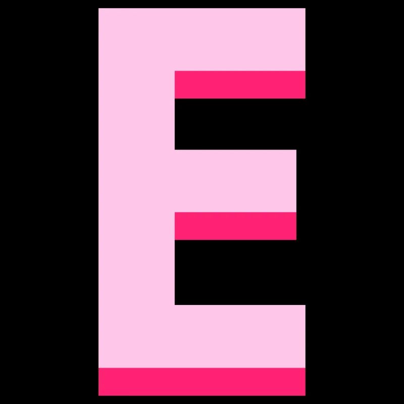 Pop and modern pink letter e