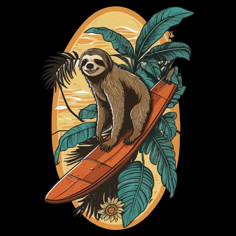 Surfendes Faultier