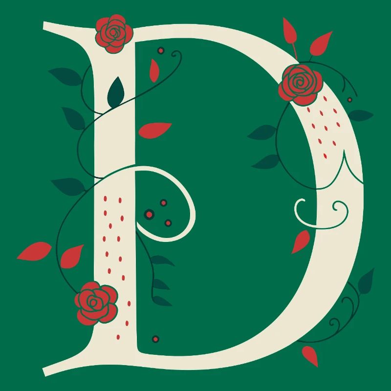 Letter D Monogram Retro