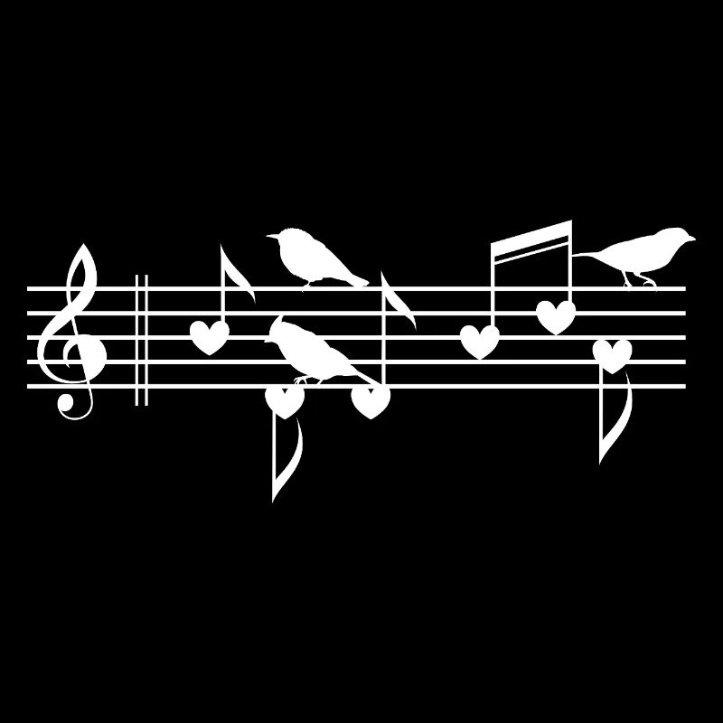 Musical Budgie & Music Notes for Bird Music Lovers